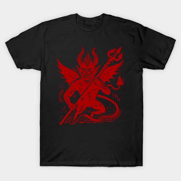 Lino Cut Devil T-Shirt by n23tees